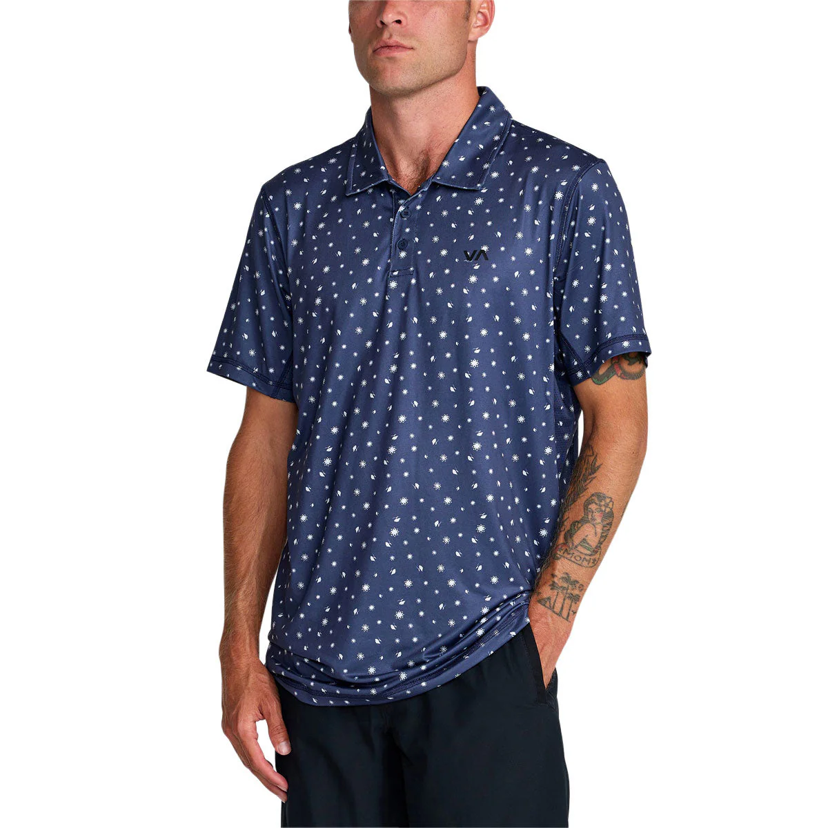 RVCA Sport Vent Polo Shirt - Moody Blue - Image 4