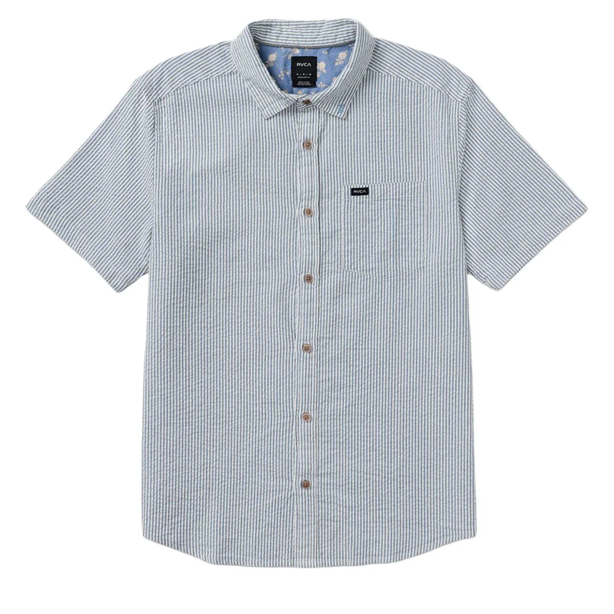 RVCA Thatll Do Seersucker Shirt - Vintage Navy - Image 5