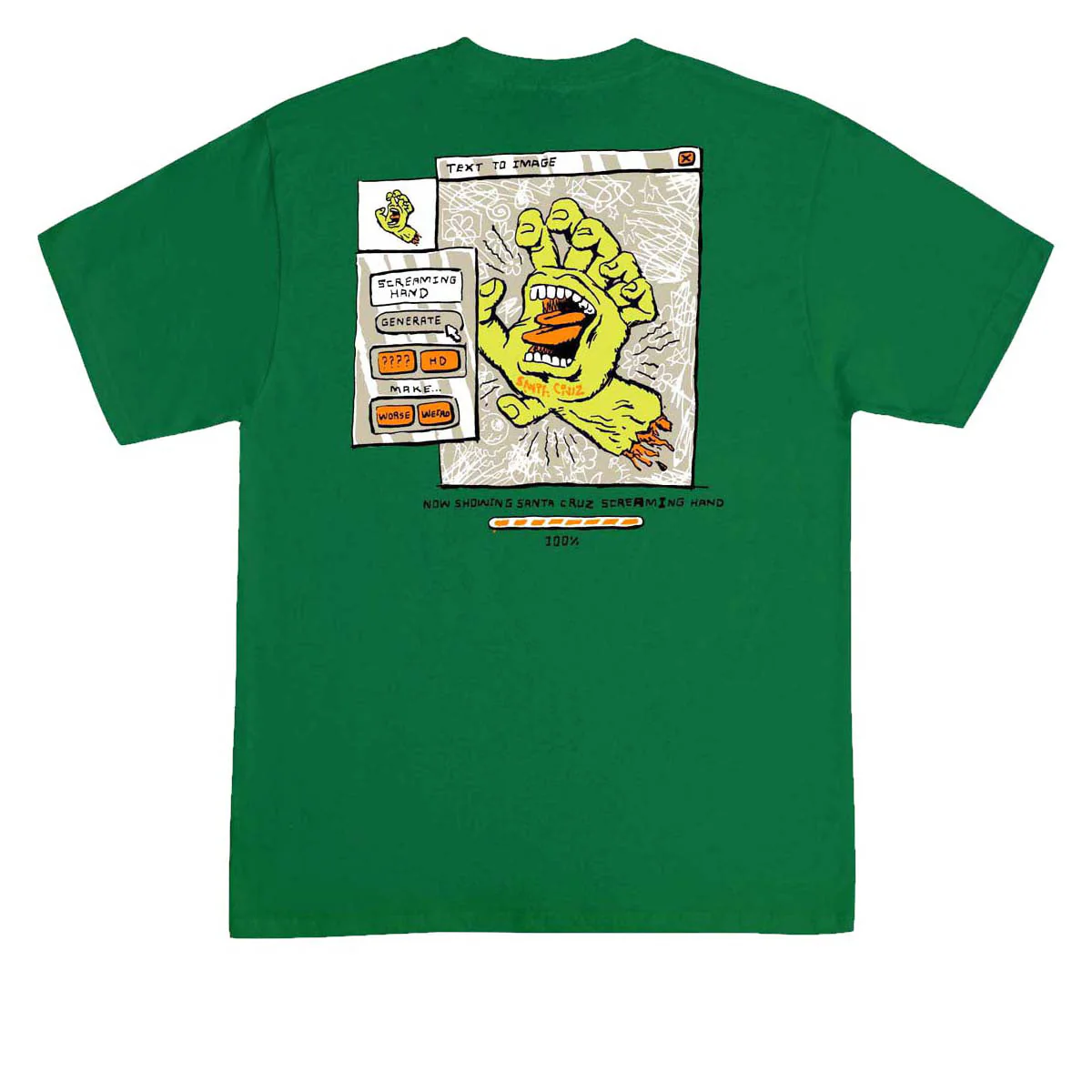 Santa Cruz Artificial Hand T-Shirt - Irish Green