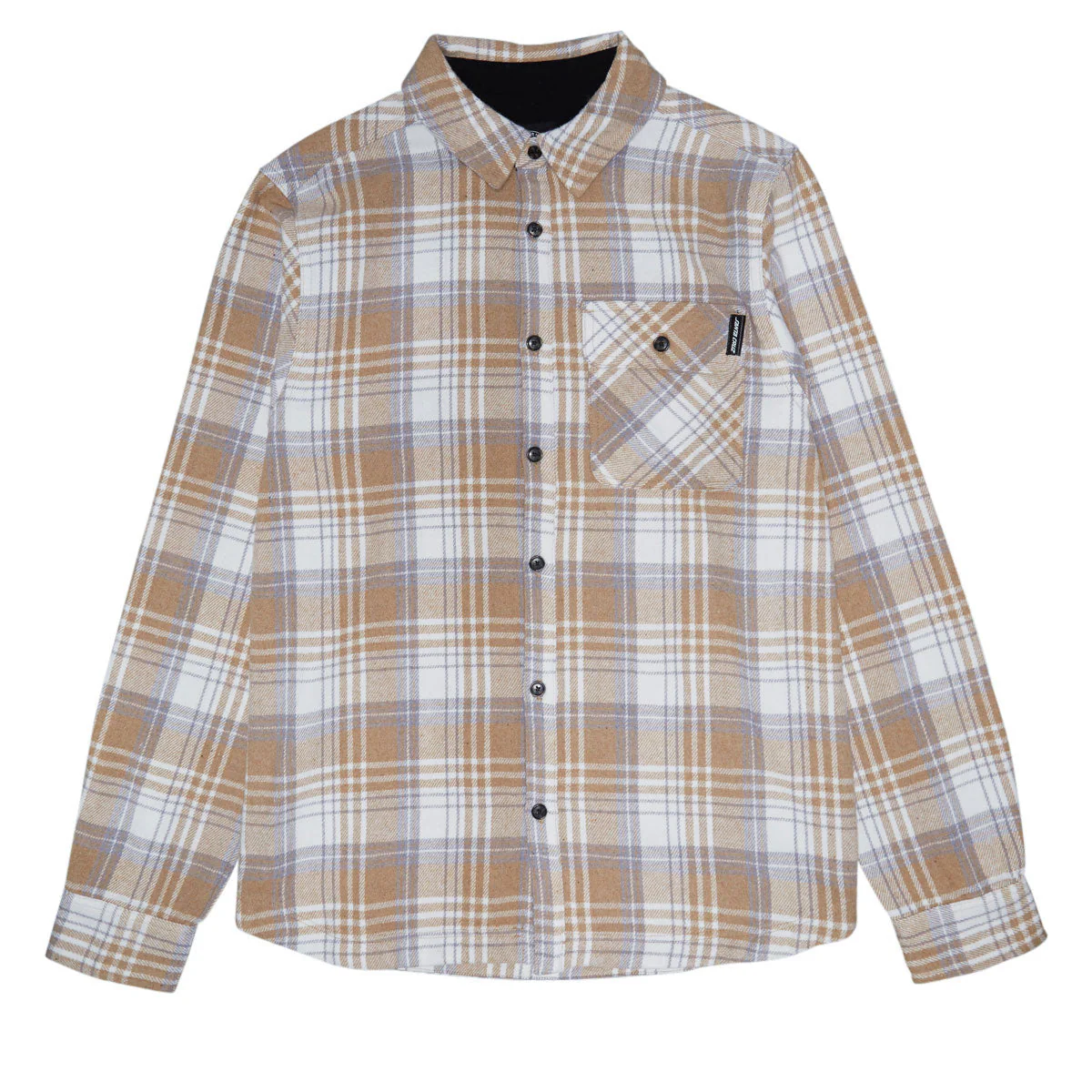 Santa Cruz Classic Long Sleeve Flannel Shirt - Sand Plaid