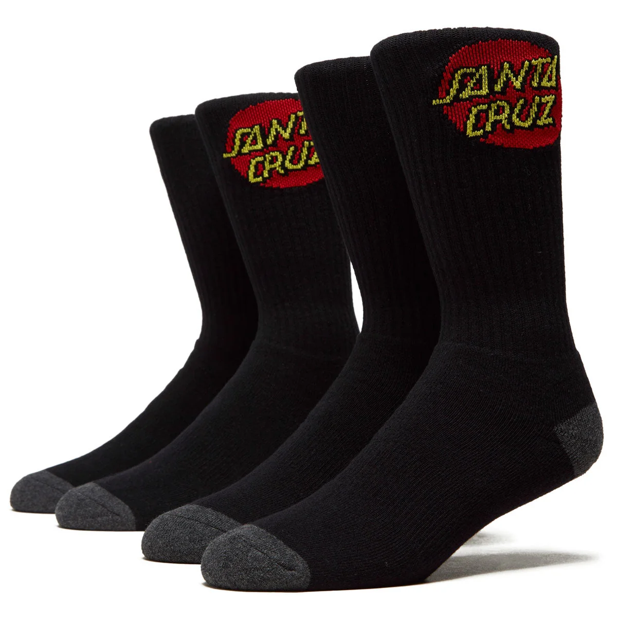 Santa Cruz Cruz Crew 2 Pair of Socks - Black