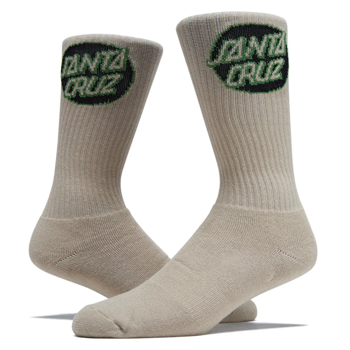 Santa Cruz Cruz Crew 2 Pair Of Socks - Tan/Black - Image 3