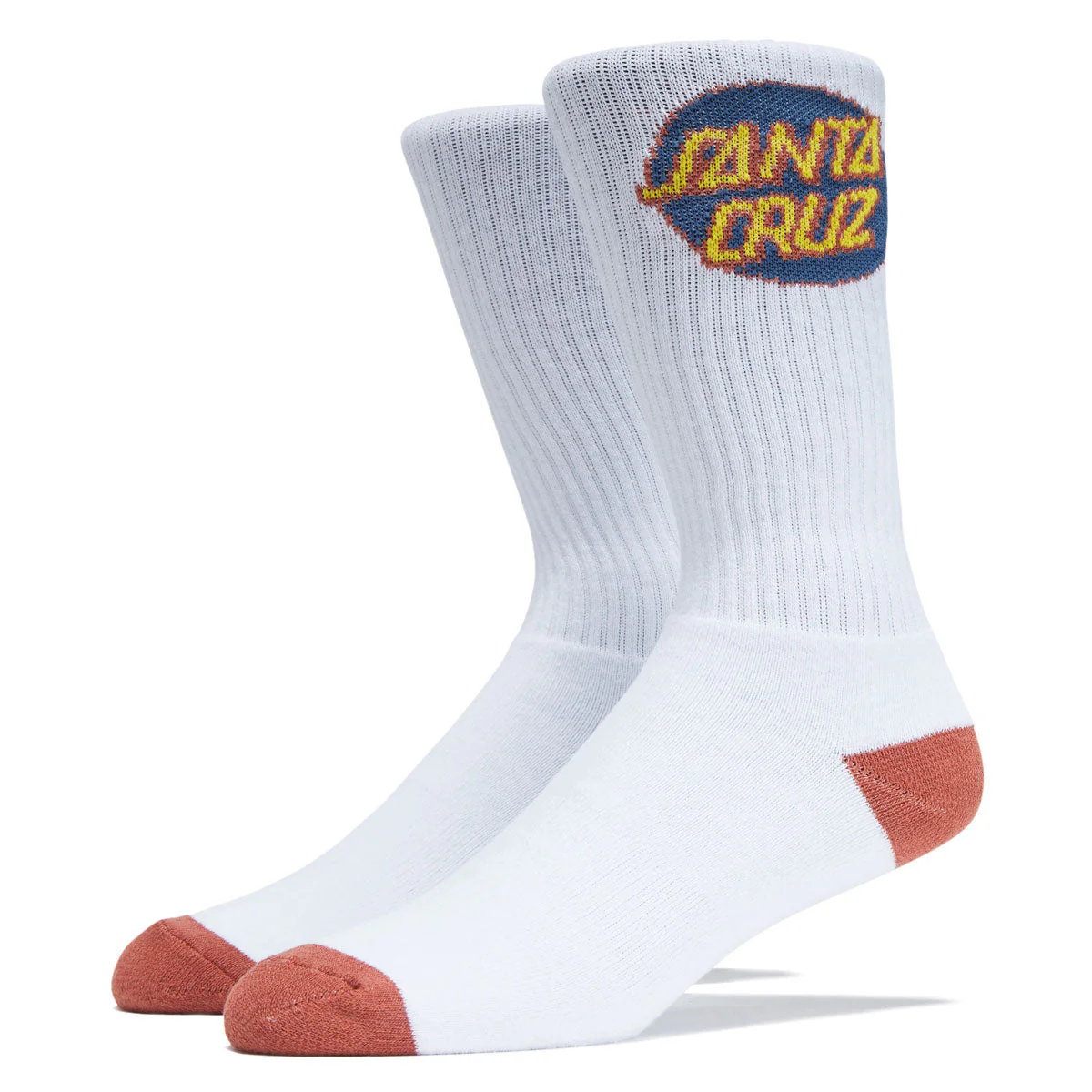 Santa Cruz Cruz Crew 2 Pair Of Socks - White/Blue