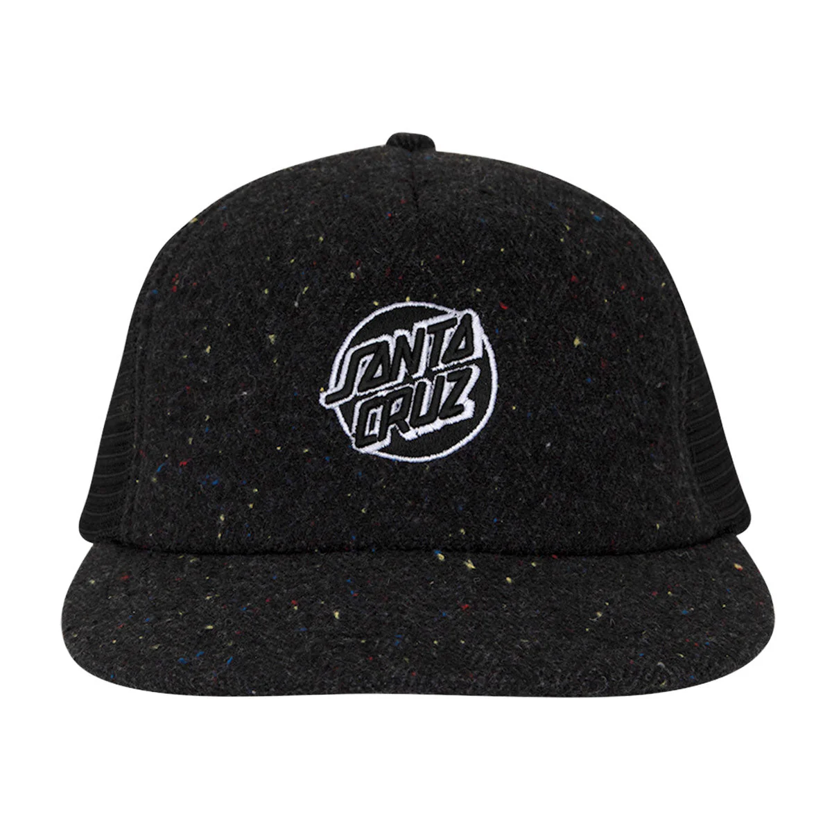 Santa Cruz Cruz Embroidered Trucker Hat - Black Speckle - Image 2