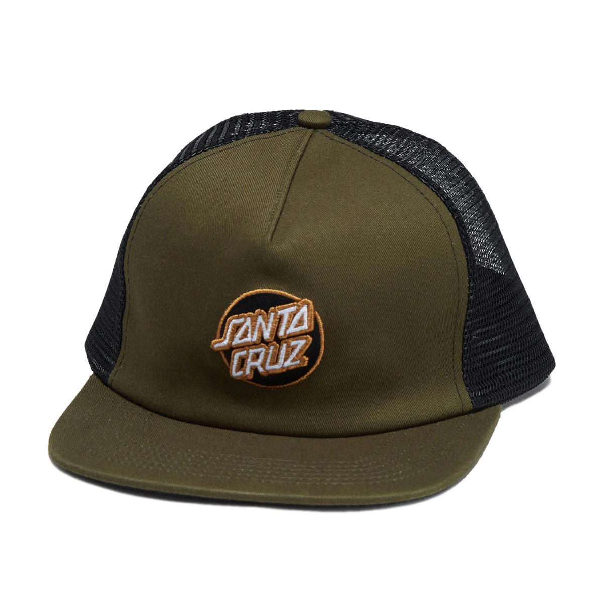 Santa Cruz Cruz Embroidered Trucker Hat - Olive/Black