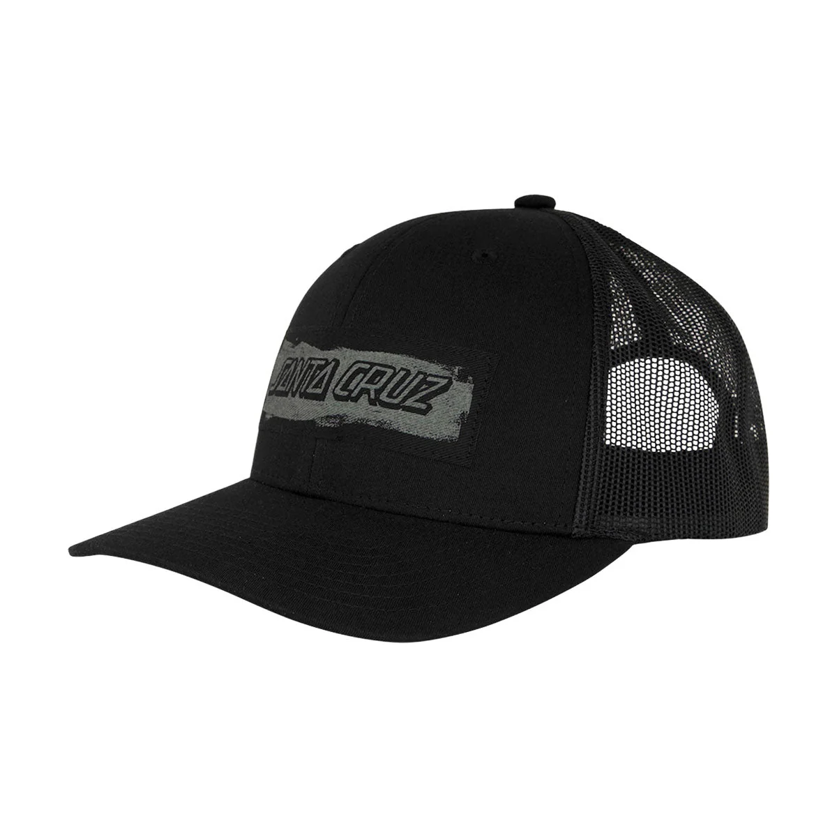 Santa Cruz Cut Strip Mesh Trucker Hat - Black
