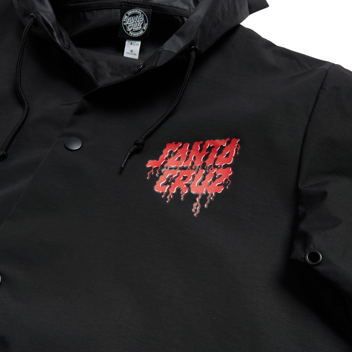 Santa Cruz Delfino Spotlight Dot Hooded Windbreaker Jacket - Black - Image 3