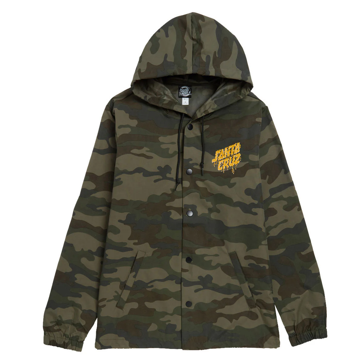 Santa Cruz Delfino Spotlight Dot Hooded Windbreaker Jacket - Forest Camo