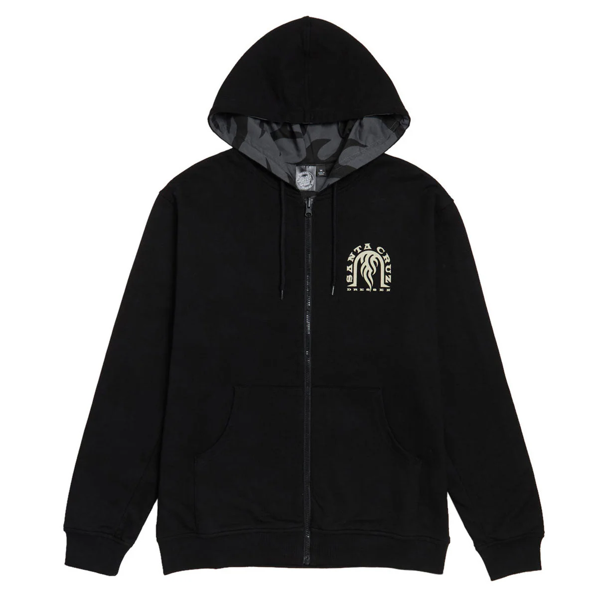 Santa Cruz Dressen Tribal Arch Reversible Hooded Jacket - Black