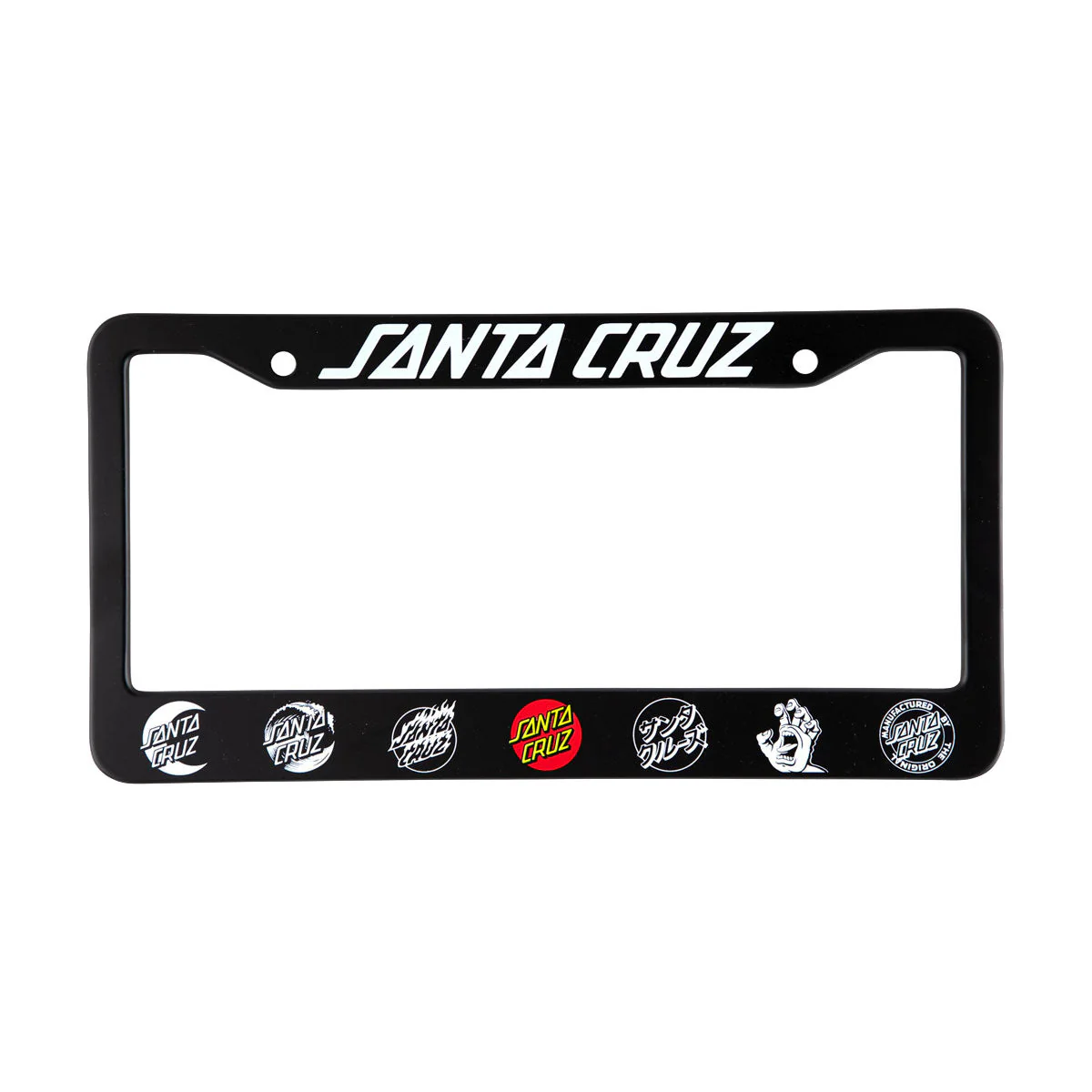 Santa Cruz Logo Classic License Plate Frame - Black