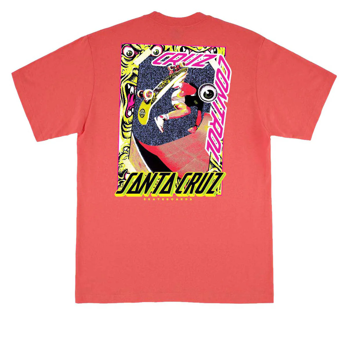 Santa Cruz Roskopp Cruz Control T-Shirt - Coral
