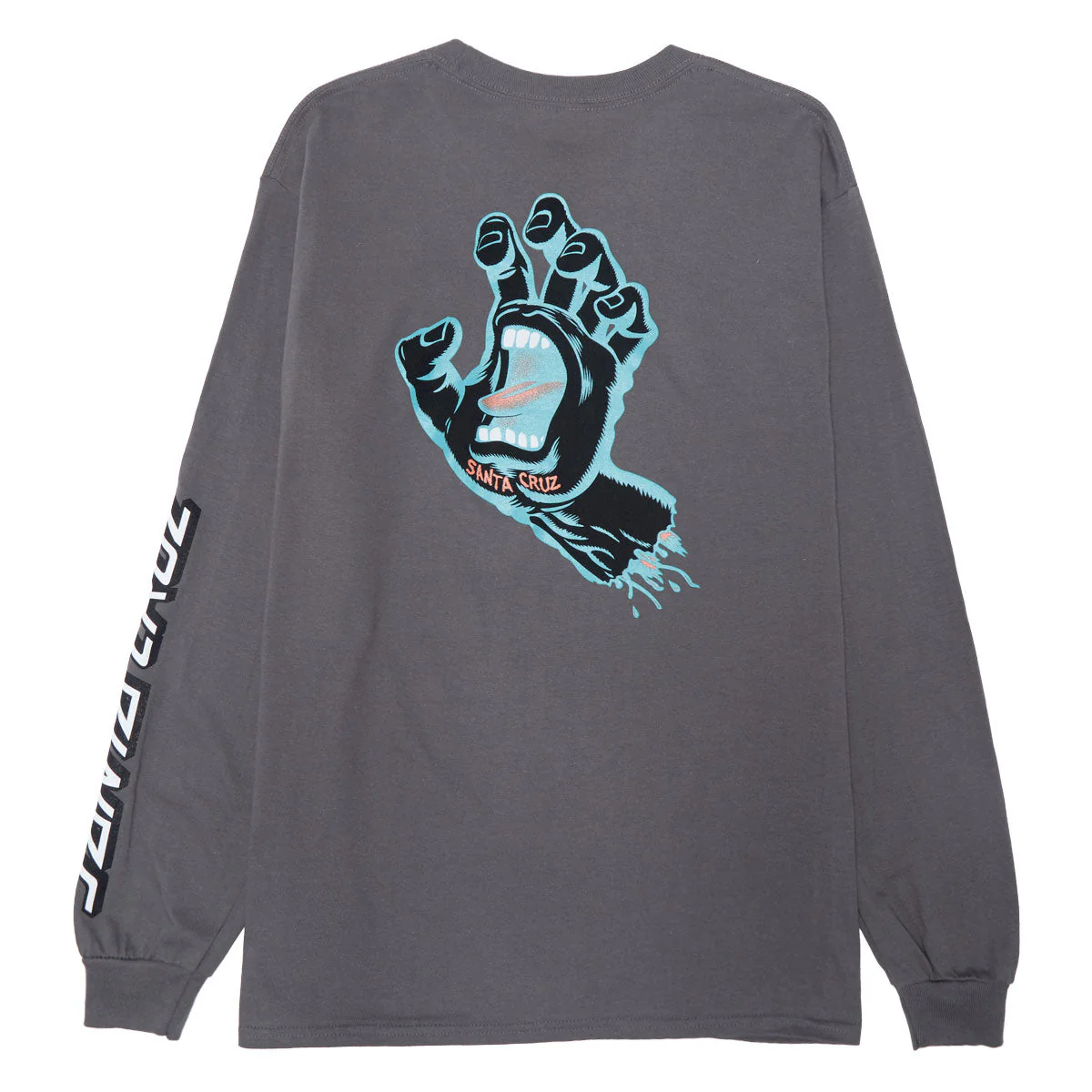 Santa Cruz Screaming Hand Long Sleeve T-Shirt - Charcoal/True Glow