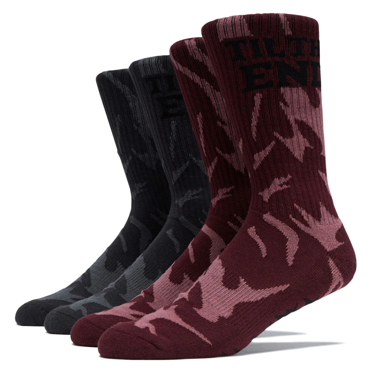 Santa Cruz TTE Messenger 2 Pack Of Crew Socks - Smoke Black/Wine