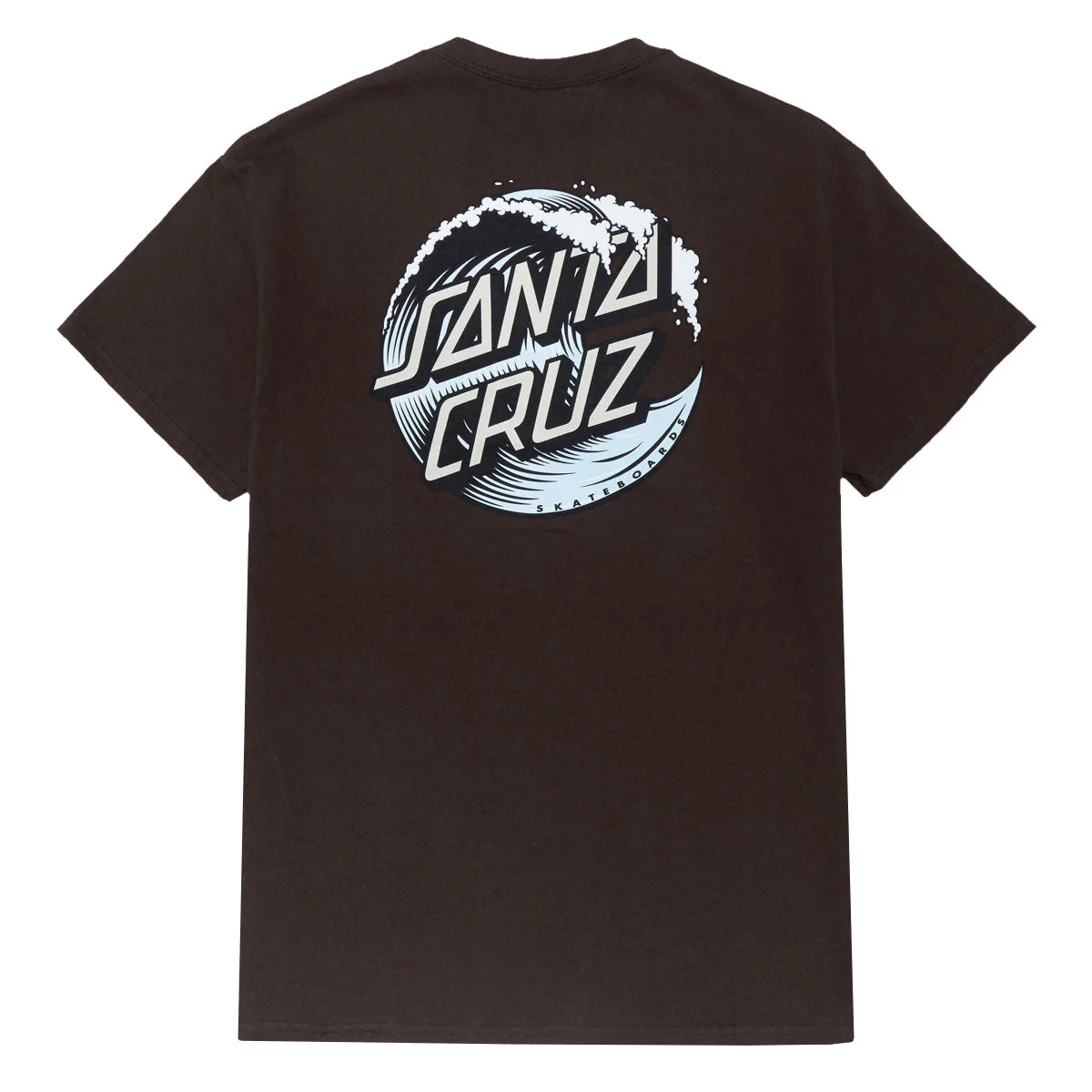 Santa Cruz Wave Dot T-Shirt - Dark Chocolate/Light Blue