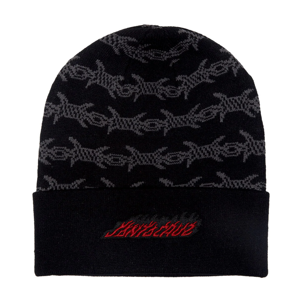 Santa Cruz Wired Flame Long Shoreman Beanie - Black
