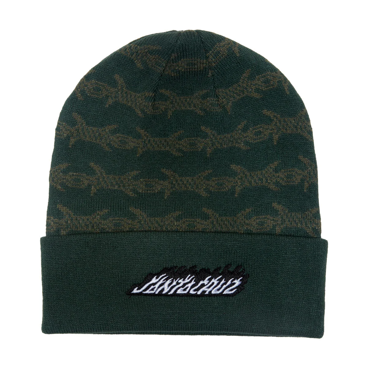 Santa Cruz Wired Flame Long Shoreman Beanie - Forest