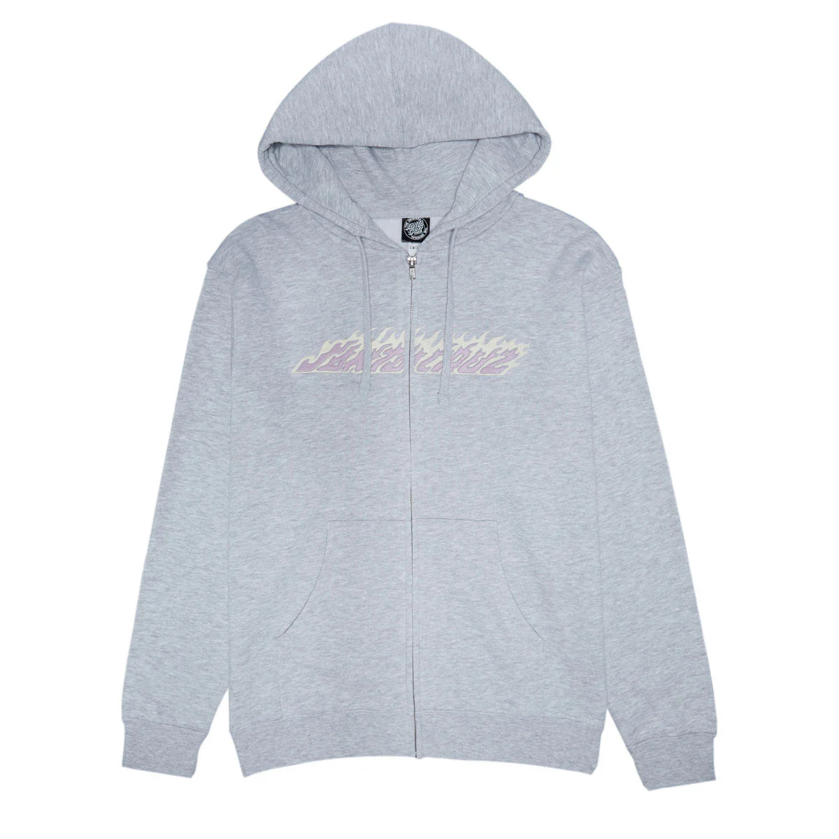 Santa Cruz Womens Flame Strip Center Zip Hoodie - Grey Heather