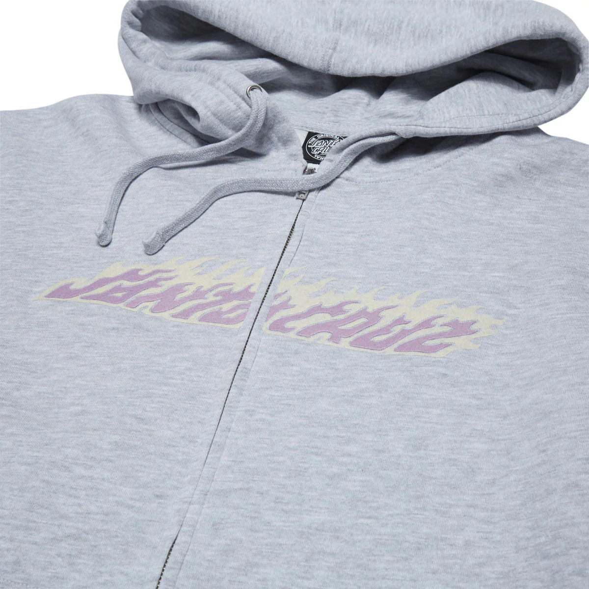 Santa Cruz Womens Flame Strip Center Zip Hoodie - Grey Heather - Image 2