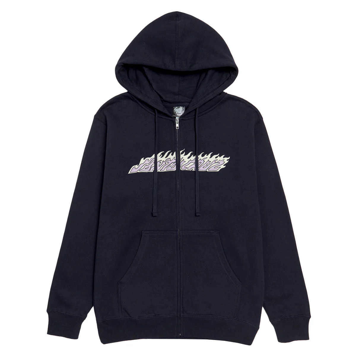 Santa Cruz Womens Flame Strip Center Zip Hoodie - Navy