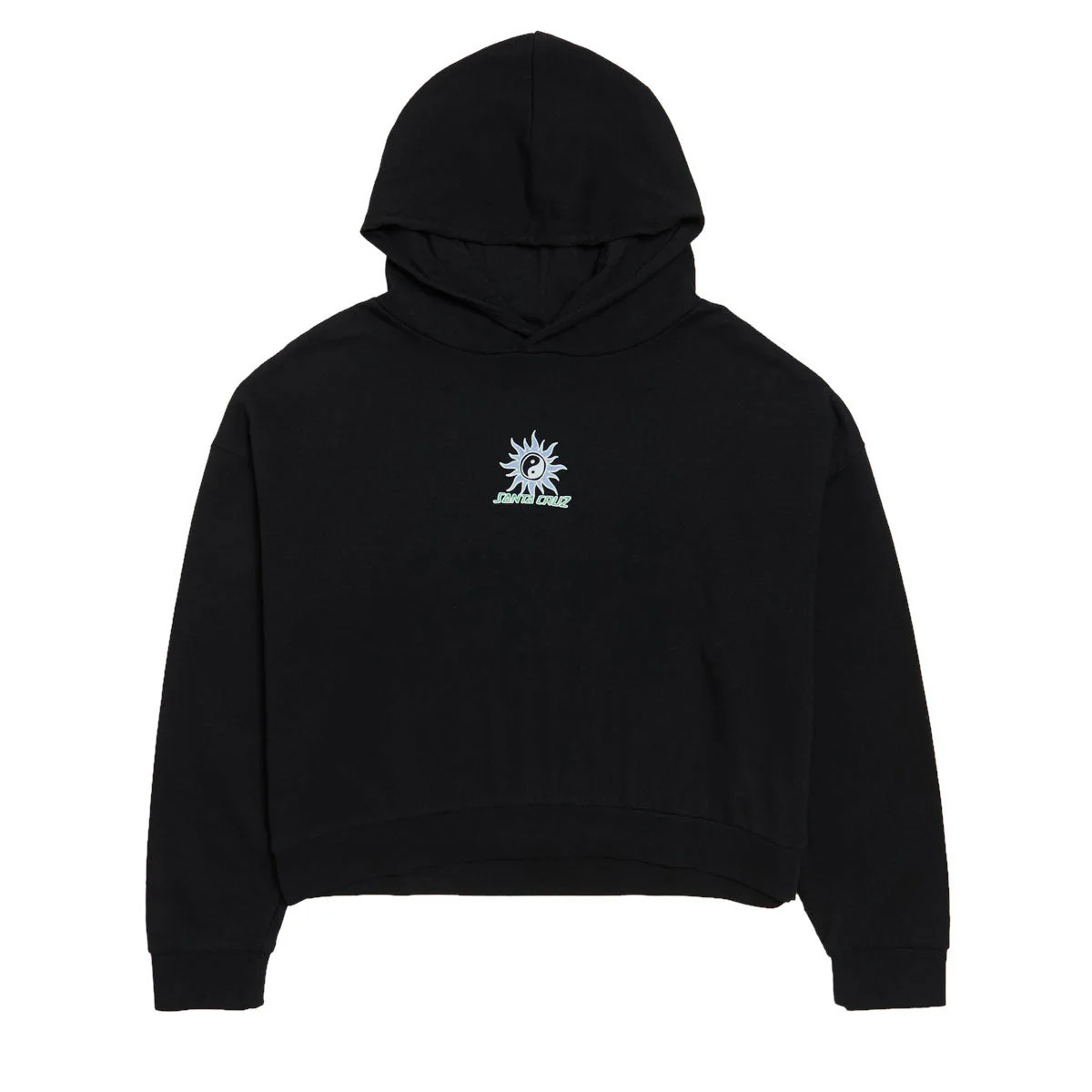 Santa Cruz Womens Sol Spiral Center Cropped Hoodie - Black