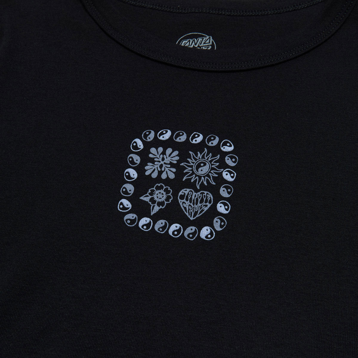 Santa Cruz Womens Strange Heart Center Cropped T-Shirt - Black - Image 2