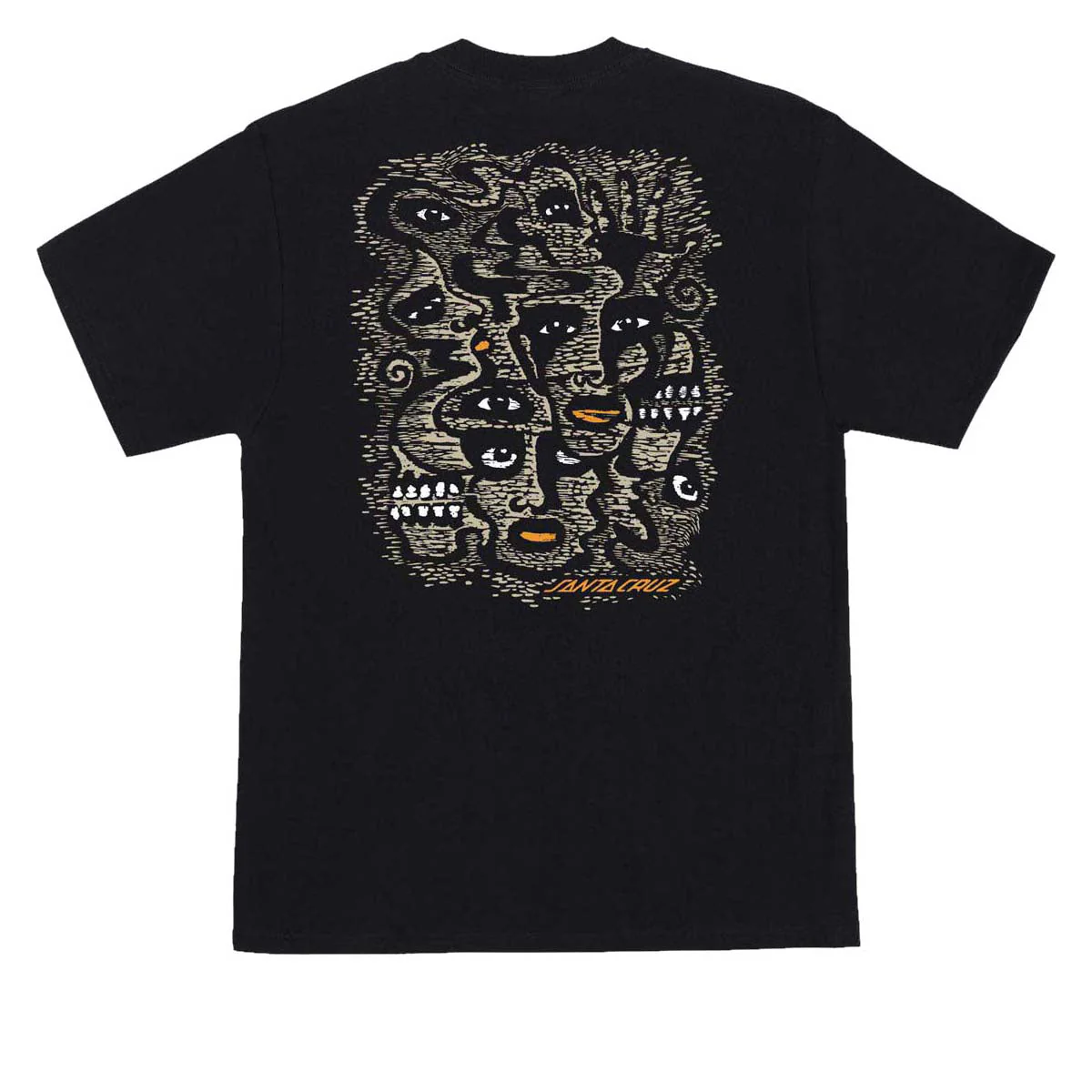 Santa Cruz Wood Cut T-Shirt - Black