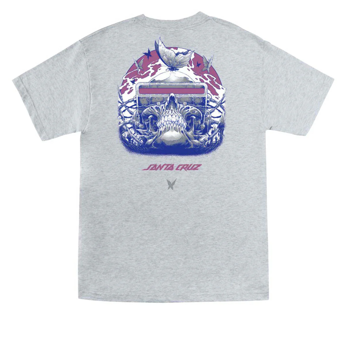 Santa Cruz Wooten Cyber Skull T-Shirt - Heather Grey