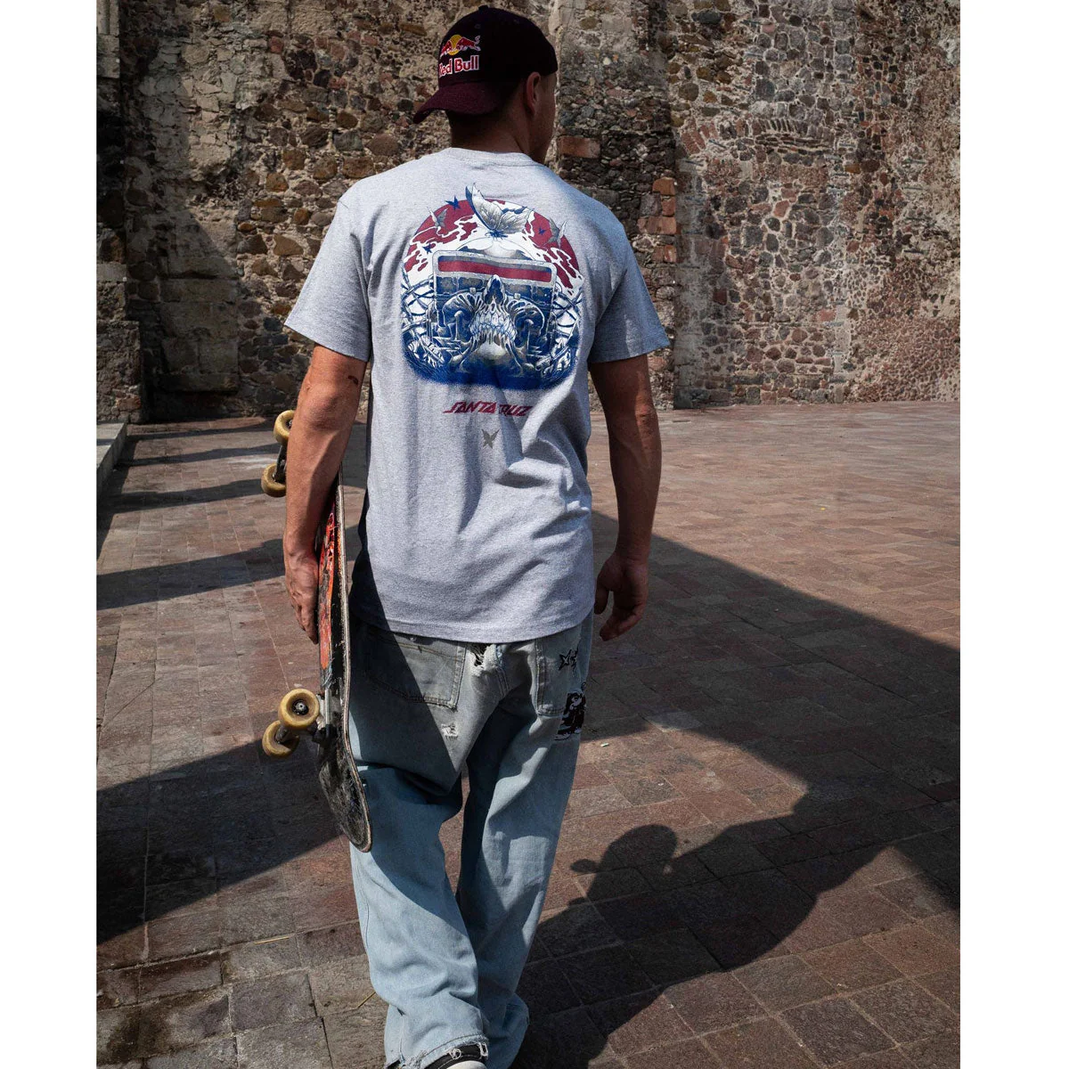 Santa Cruz Wooten Cyber Skull T-Shirt - Heather Grey - Image 3