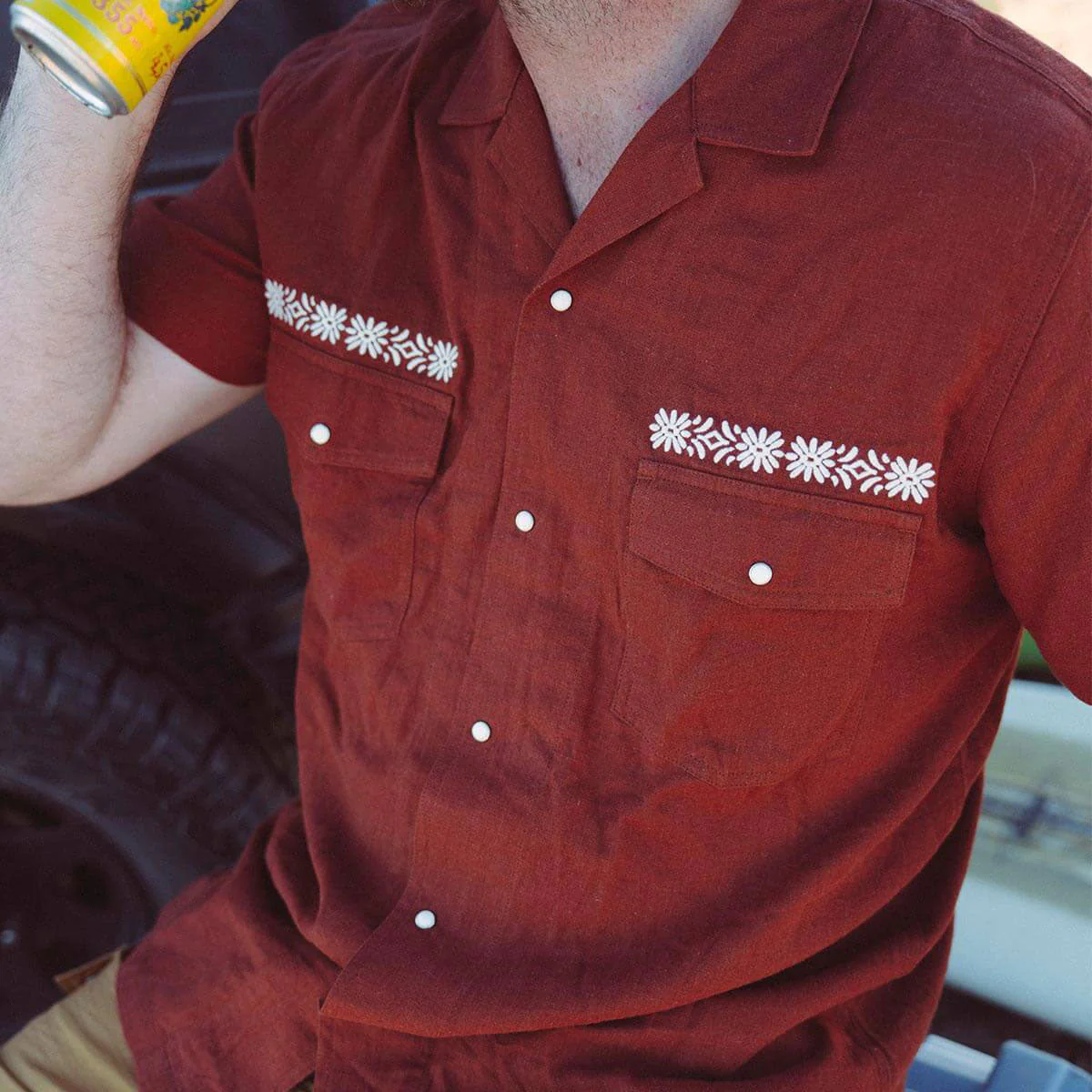 Seager Whippersnapper Embroidered Shirt - Red Clay - Image 4