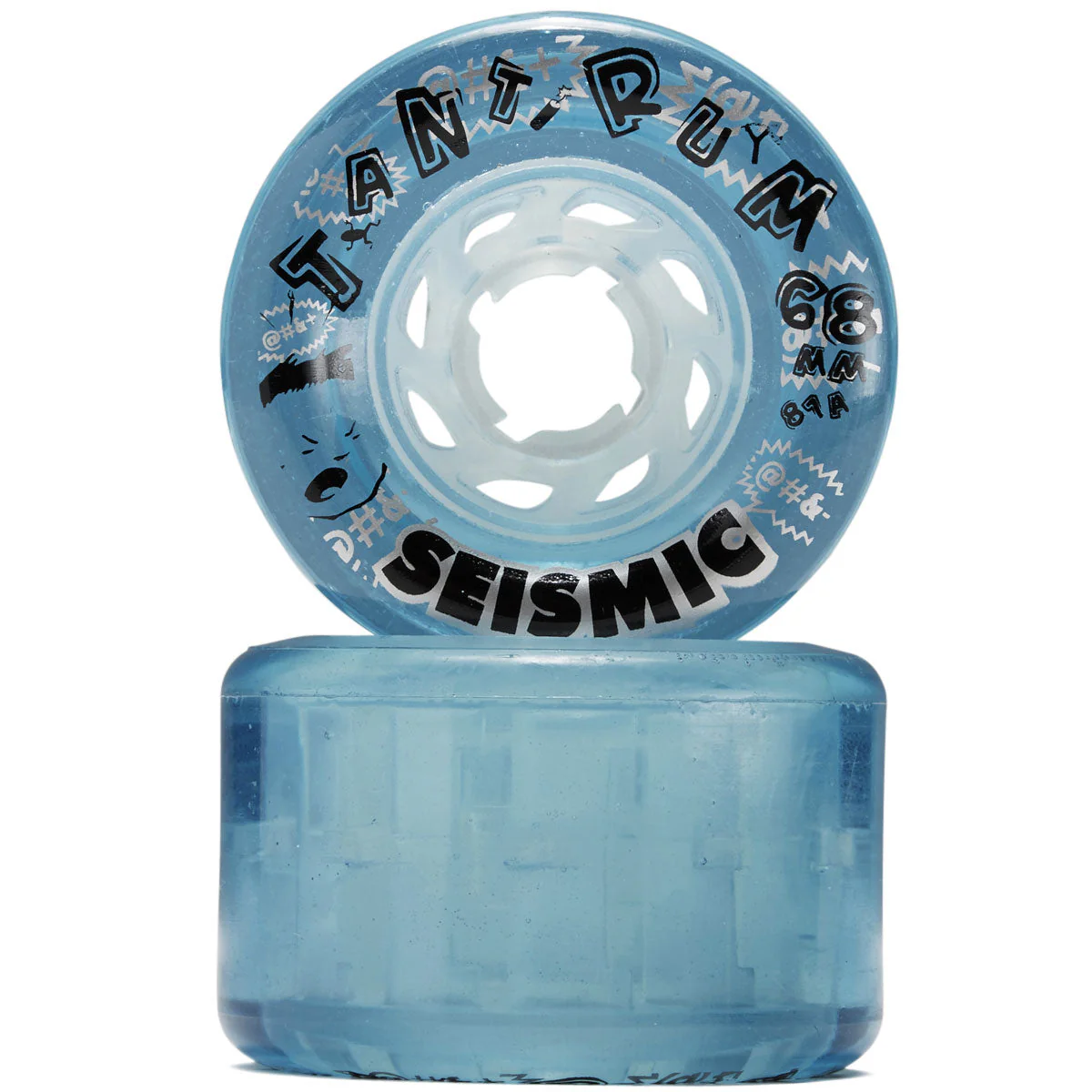Seismic Tantrum 81a Longboard Wheels - Clear Blue - 68mm - Image 2
