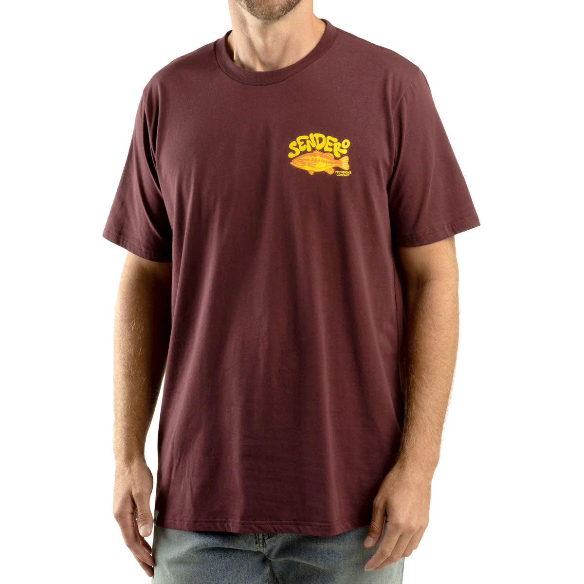 Sendero Lunker T-Shirt - Burgundy - Image 2
