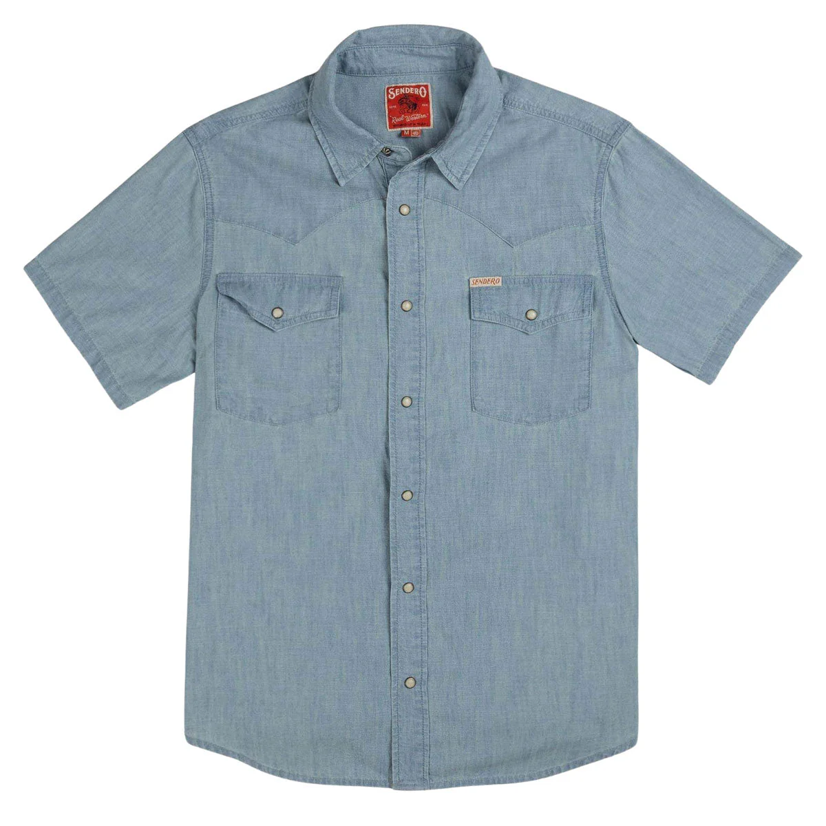 Sendero The Wyatt Pearl Snap Denim Shirt - Washed Indigo Chambray
