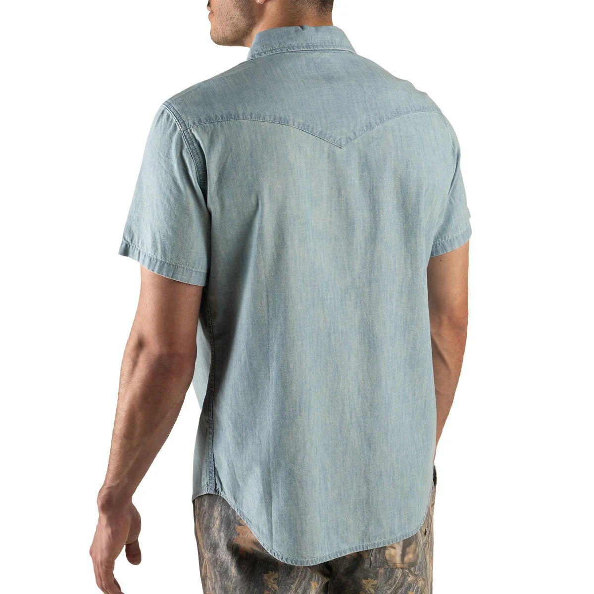 Sendero The Wyatt Pearl Snap Denim Shirt - Washed Indigo Chambray - Image 3