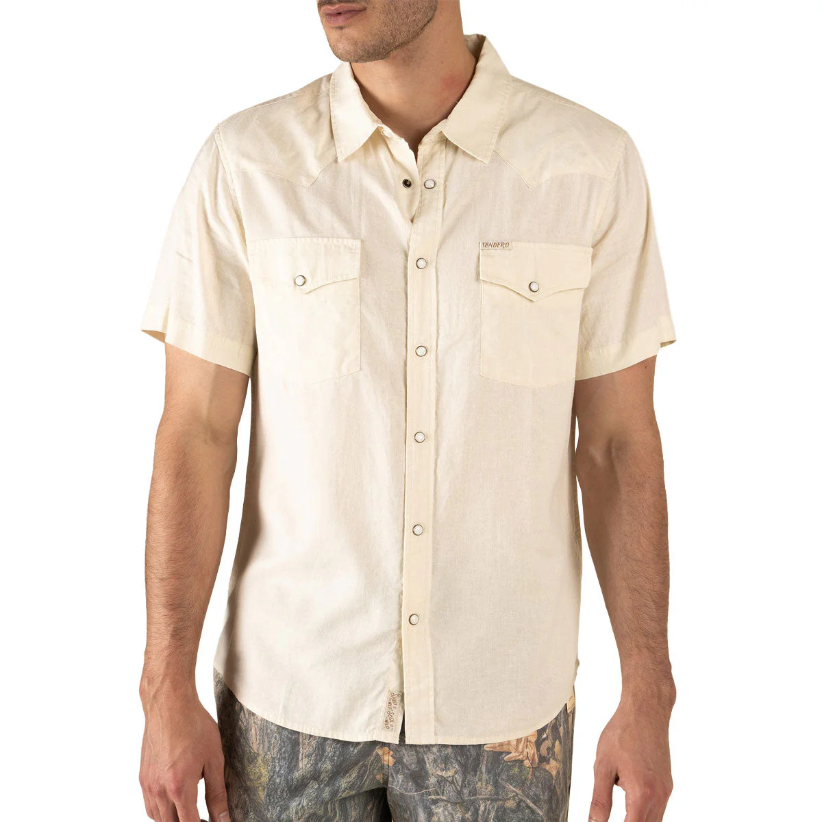 Sendero The Wyatt Pearl Snap Solid Shirt - Antique White - Image 2