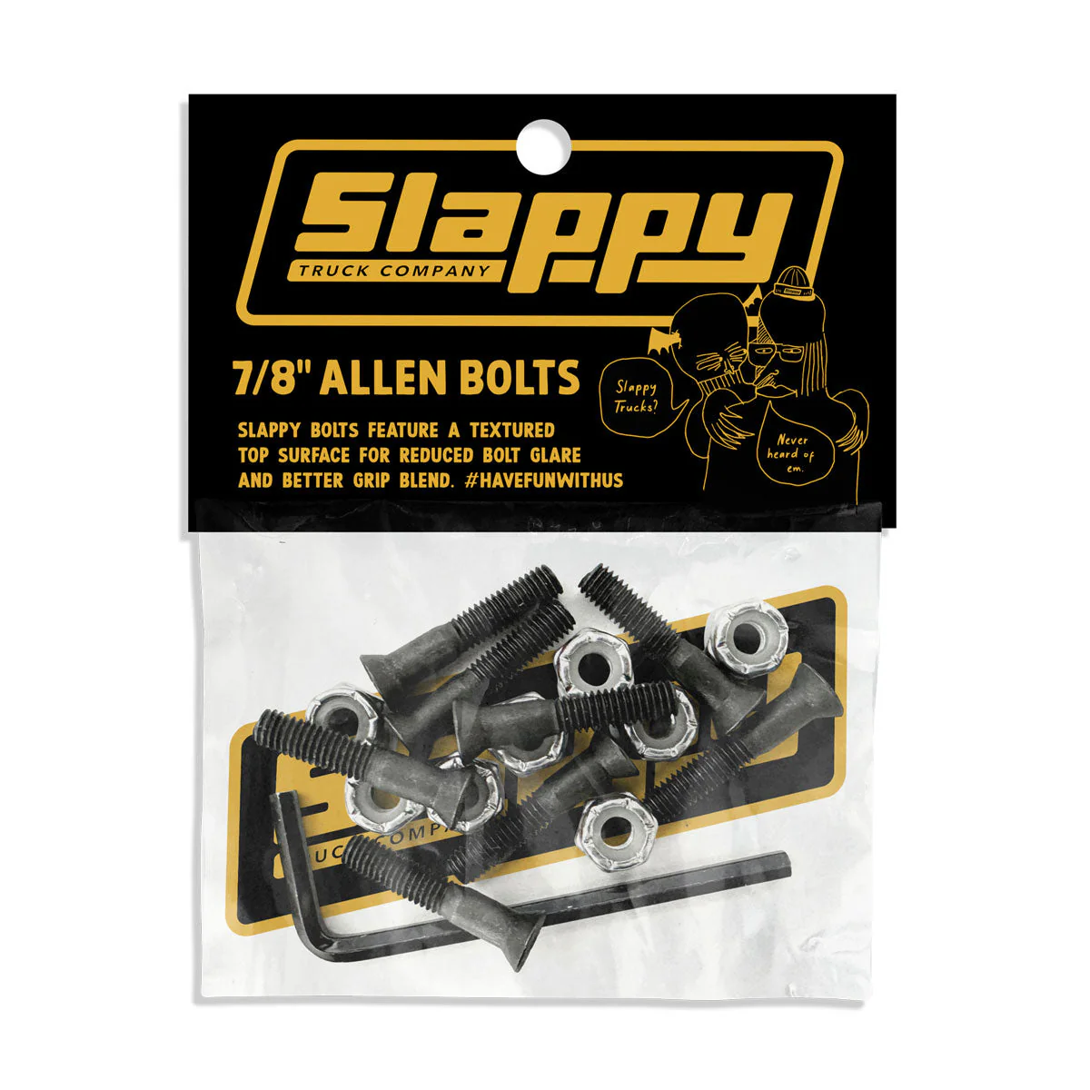 Slappy Allen Grip Tip Bolts Hardware - Black - 7/8"
