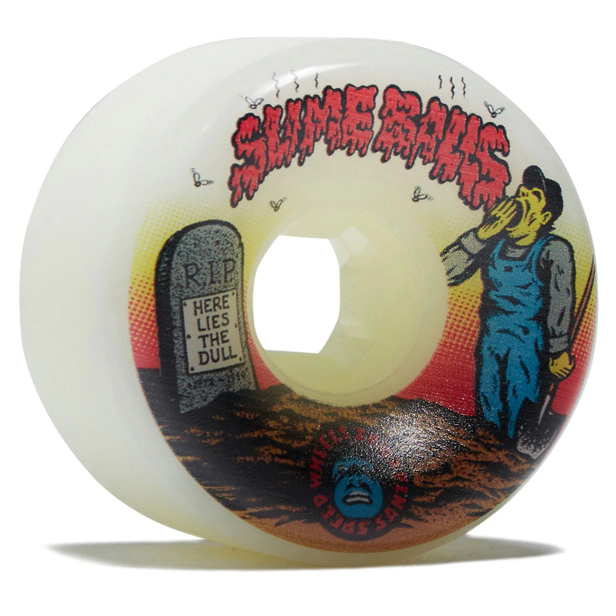 Slime Balls Death of Dull Vomits 95a Skateboard Wheels - White - 60mm