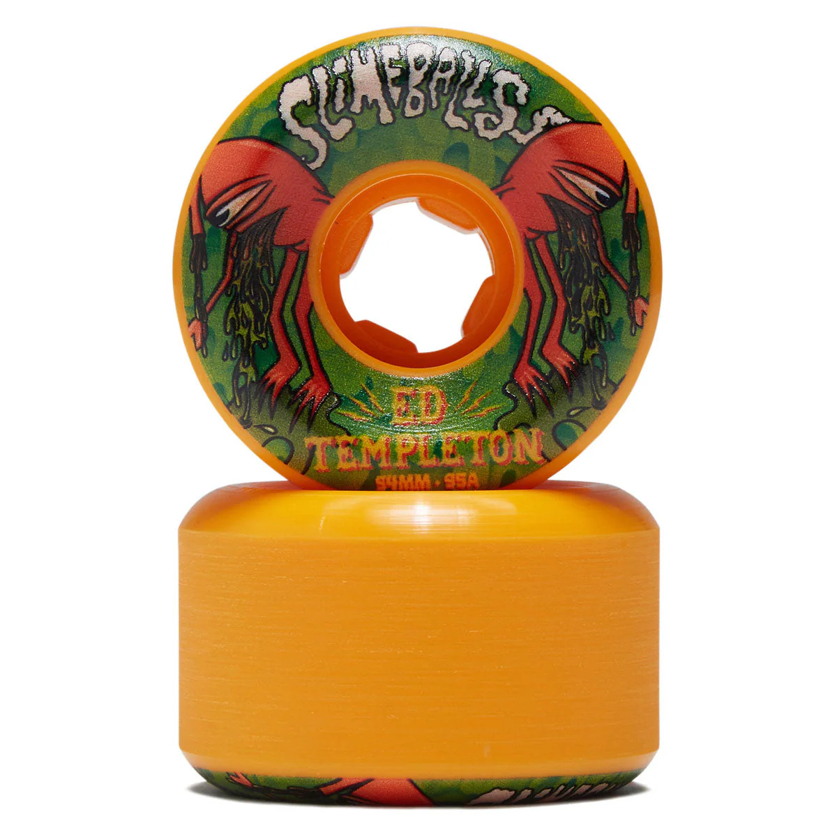Slime Balls Ed Templeton Vomit Mini Hardline 95a Skateboard Wheels - Orange - 54mm - Image 2