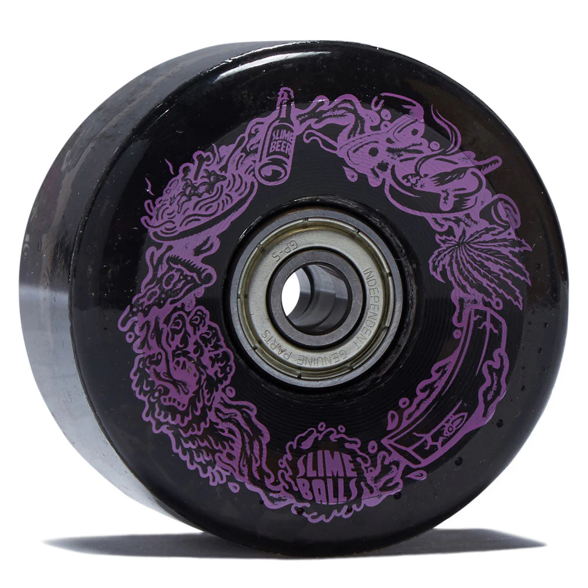 Slime Balls Neon Vomit Limited Edition Light Ups OG Slime 78a Skateboard Wheels - Black - 60mm