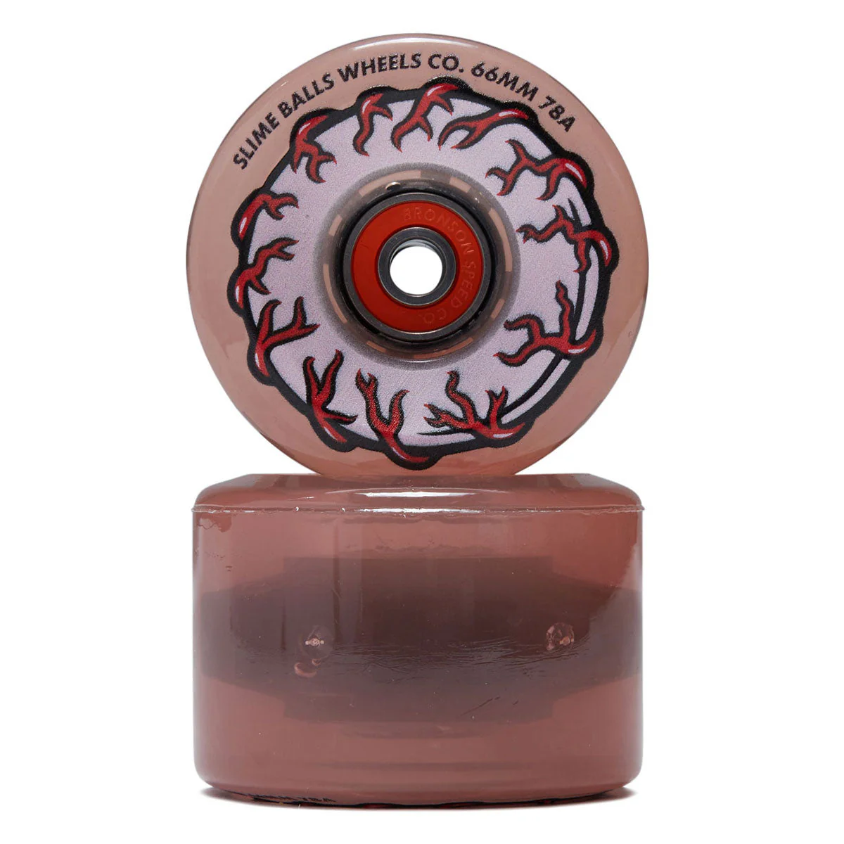 Slime Balls Pink Eyes Light Ups OG Slime 78a Skateboard Wheels - Pink - 66mm - Image 2