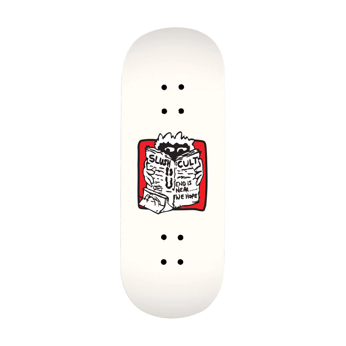 SlushCult News Shop Fingerboard Deck - White - 34mm