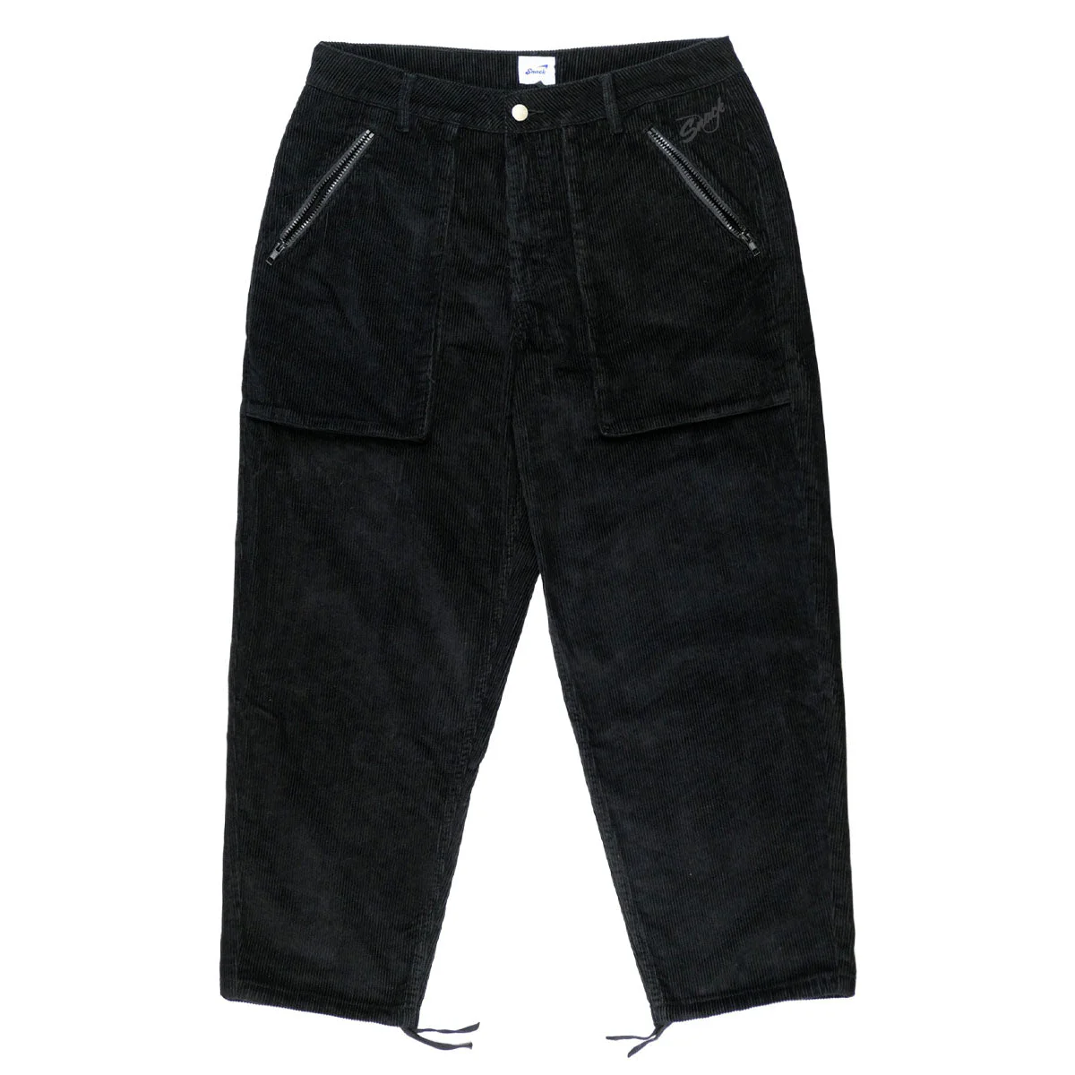 Snack Mic Check Corduroy Pants - Black