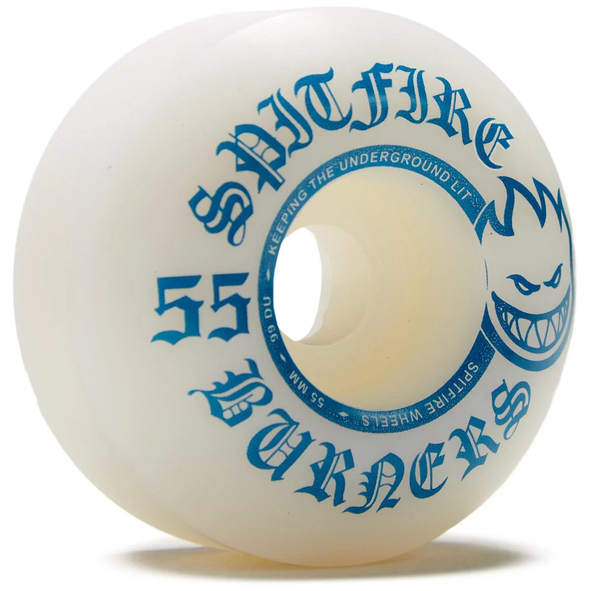 Spitfire 99du Burner Skateboard Wheels - White/Blue - 55mm