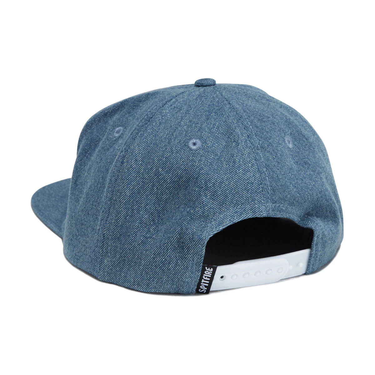Spitfire Bighead Fill Snapback Hat - Washed Denim/Red - Image 2