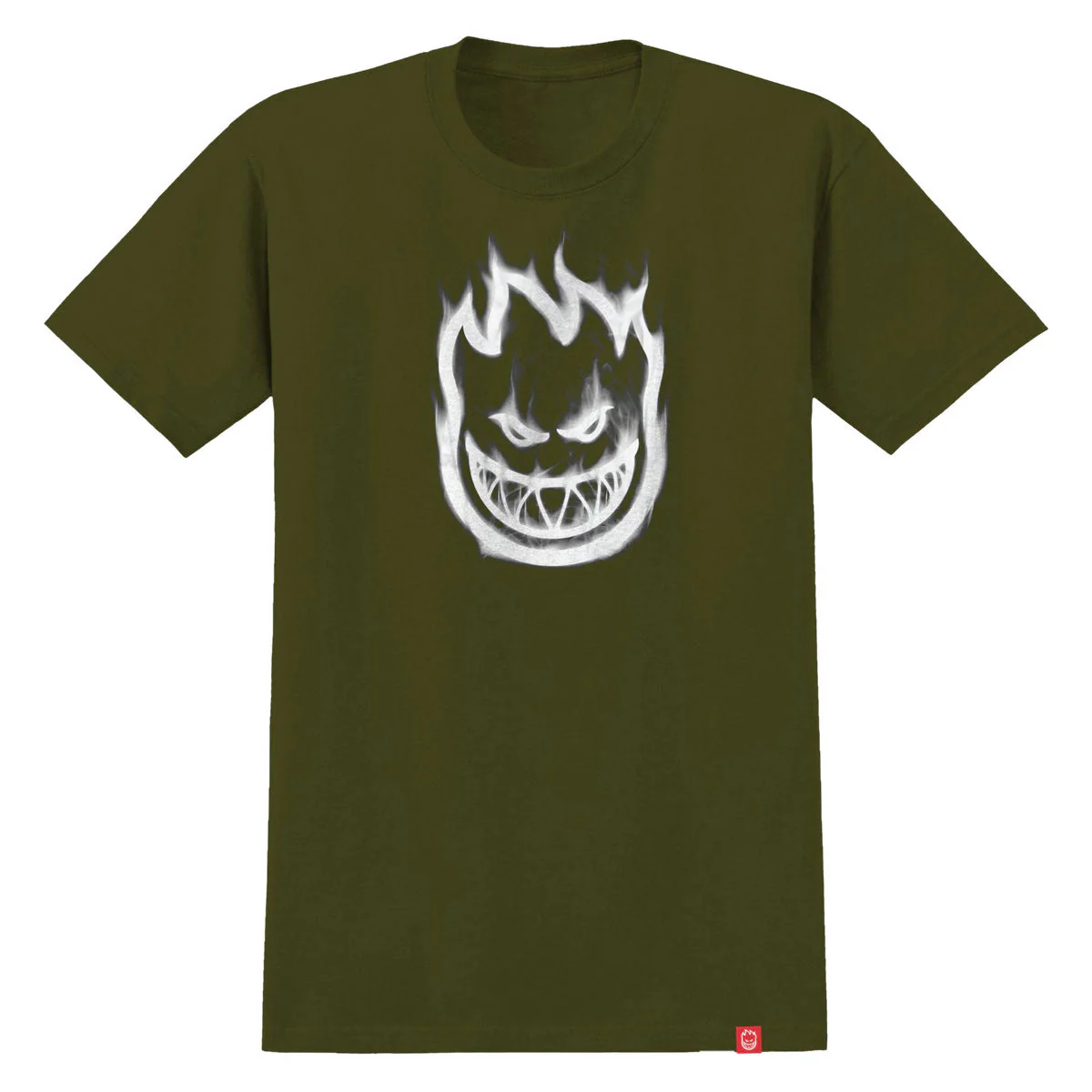 Spitfire Bighead Smoke T-Shirt - Military Green/White