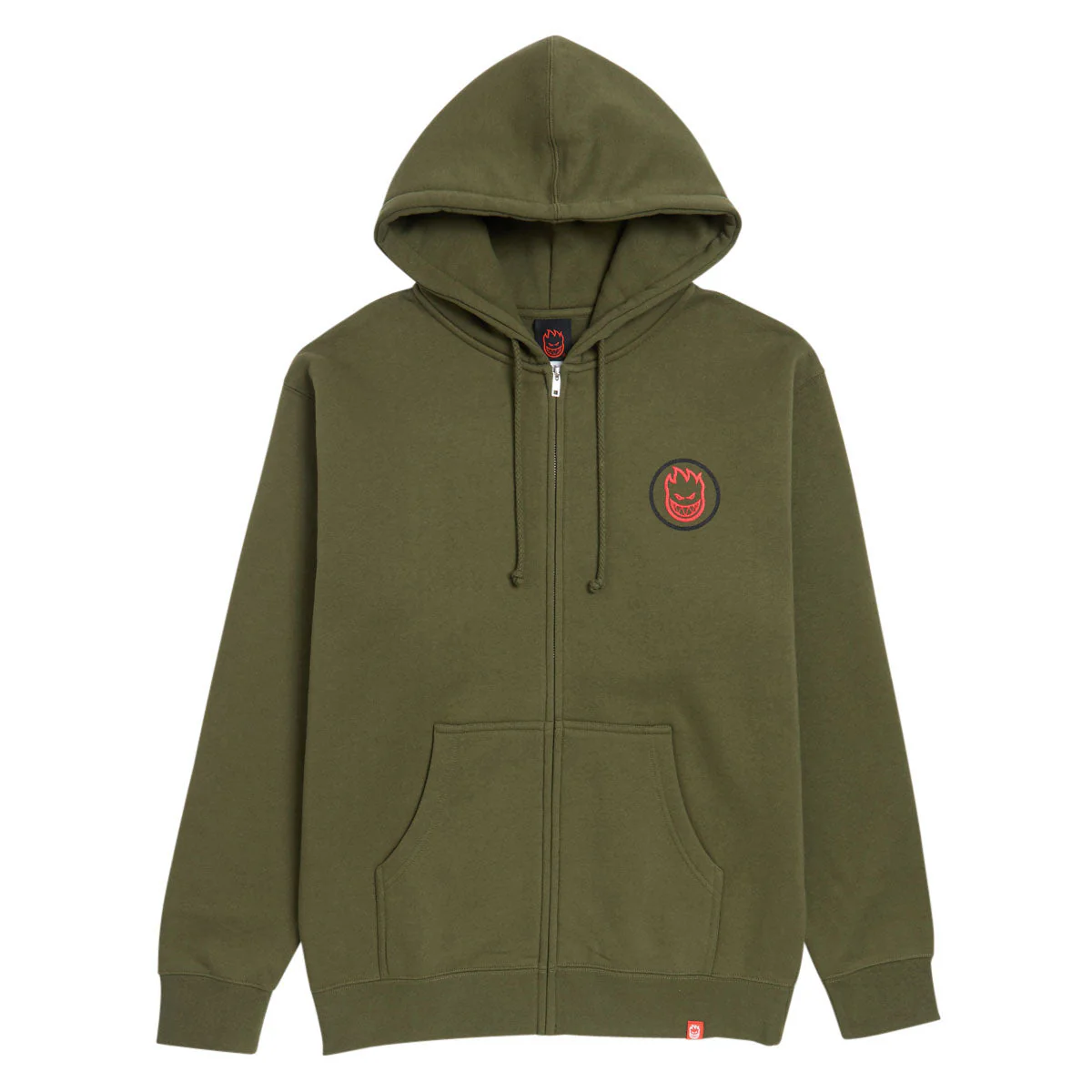 Spitfire Classic Swirl Overlay Zip Hoodie - Army/Black/Red