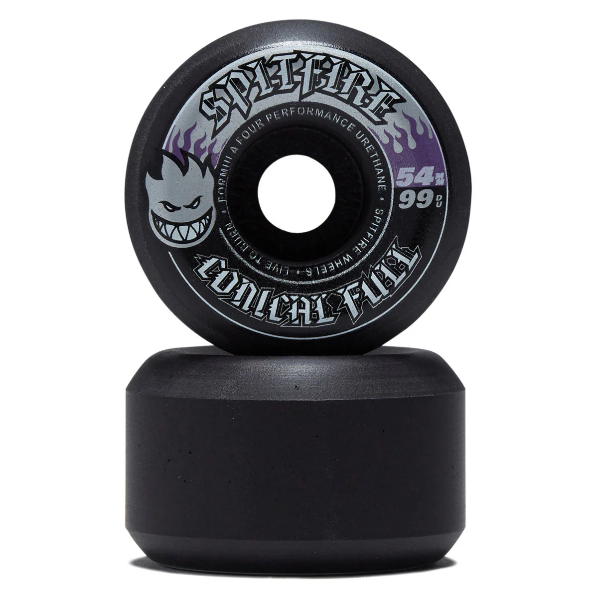 Spitfire F4 99 Team Color Pack Conical Full Skateboard Wheels - Black - 54mm - Image 2