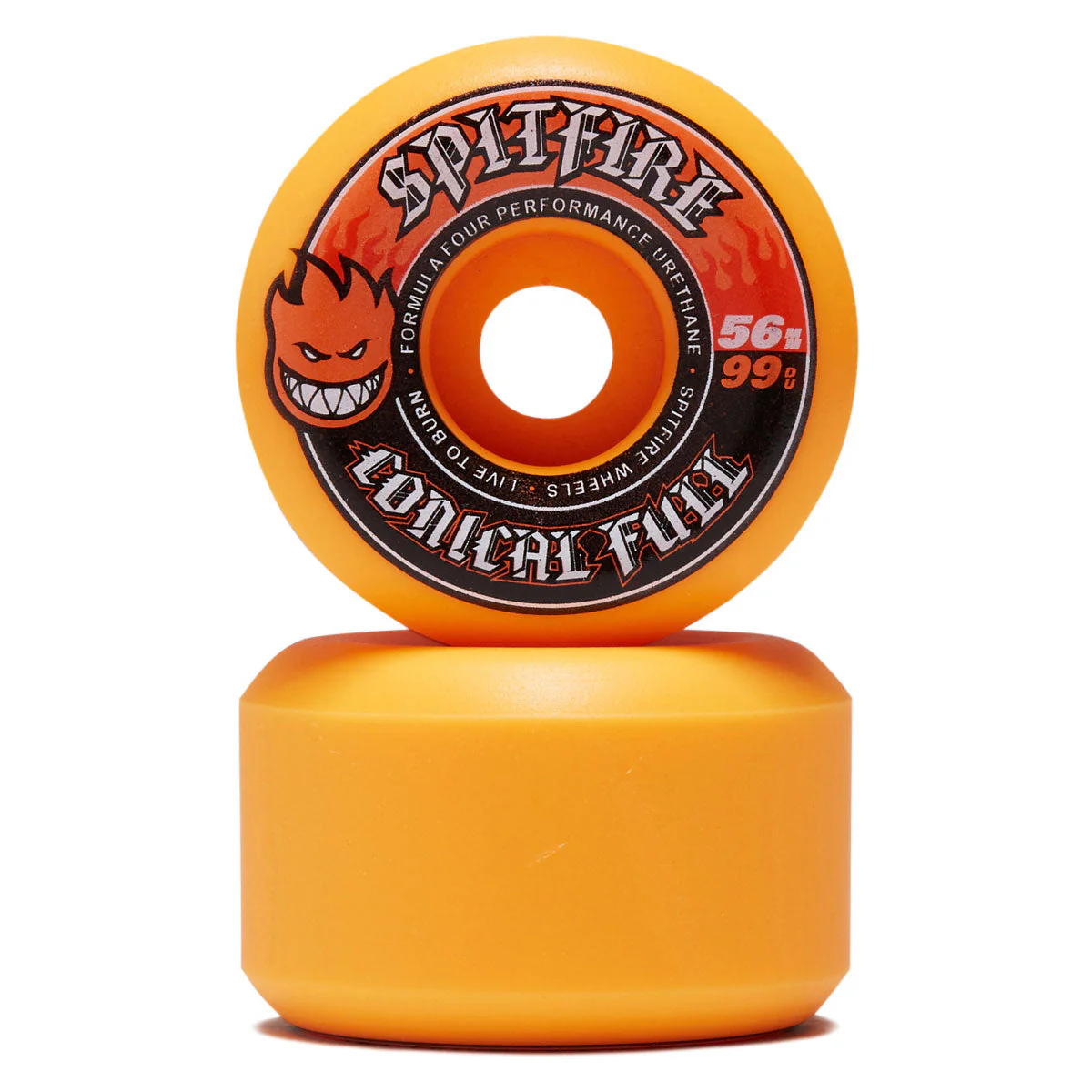 Spitfire F4 99 Team Color Pack Conical Full Skateboard Wheels - Orange - 56mm - Image 2