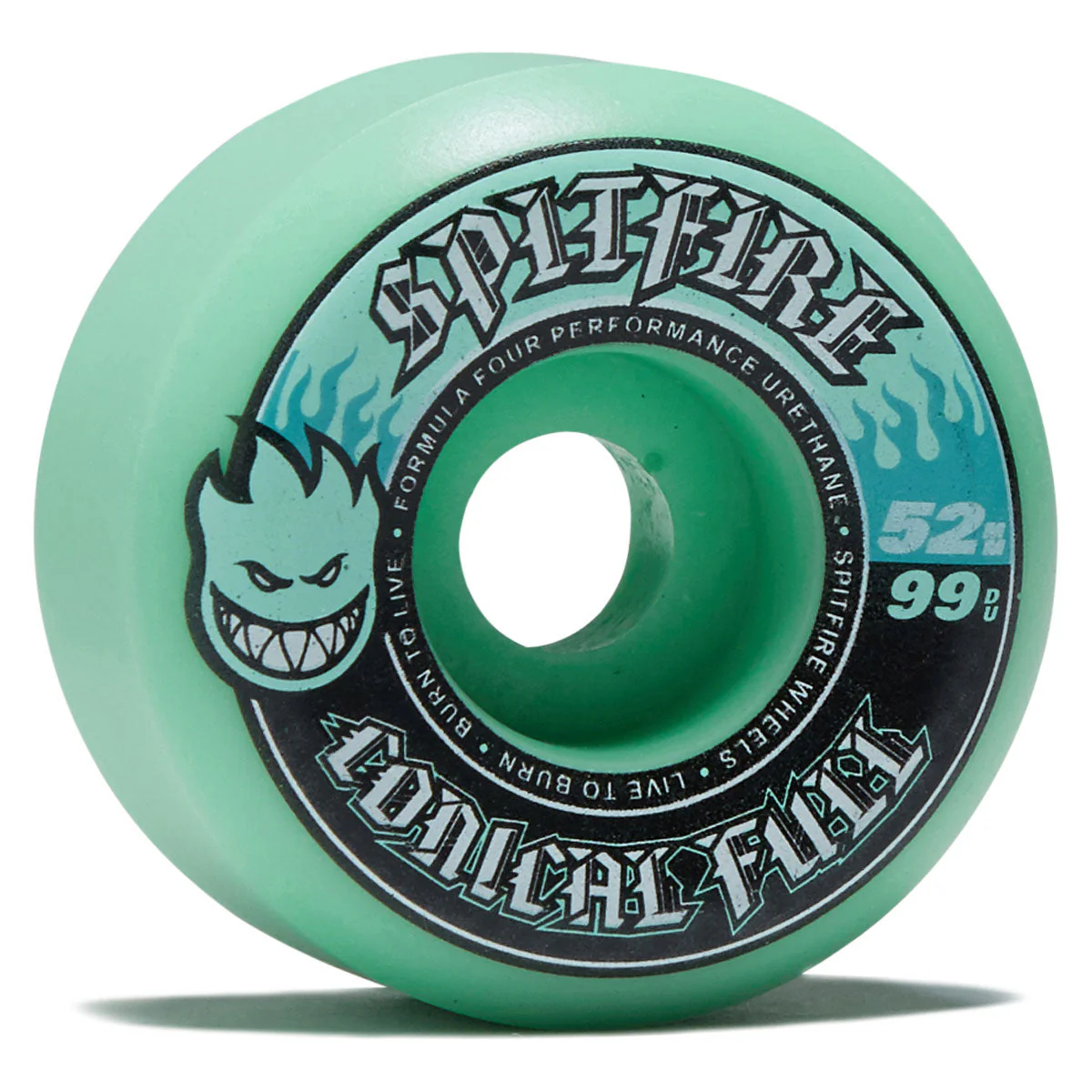 Spitfire F4 99 Team Color Pack Conical Full Skateboard Wheels - Teal - 52mm