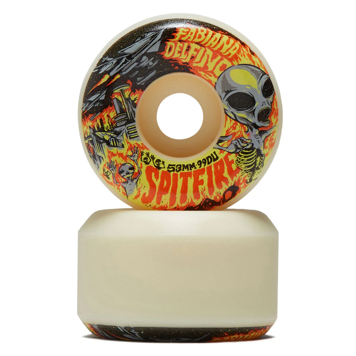 Spitfire Fabiana Invasion F4 99d Conical Full Skateboard Wheels - Natural - 53mm - Image 2