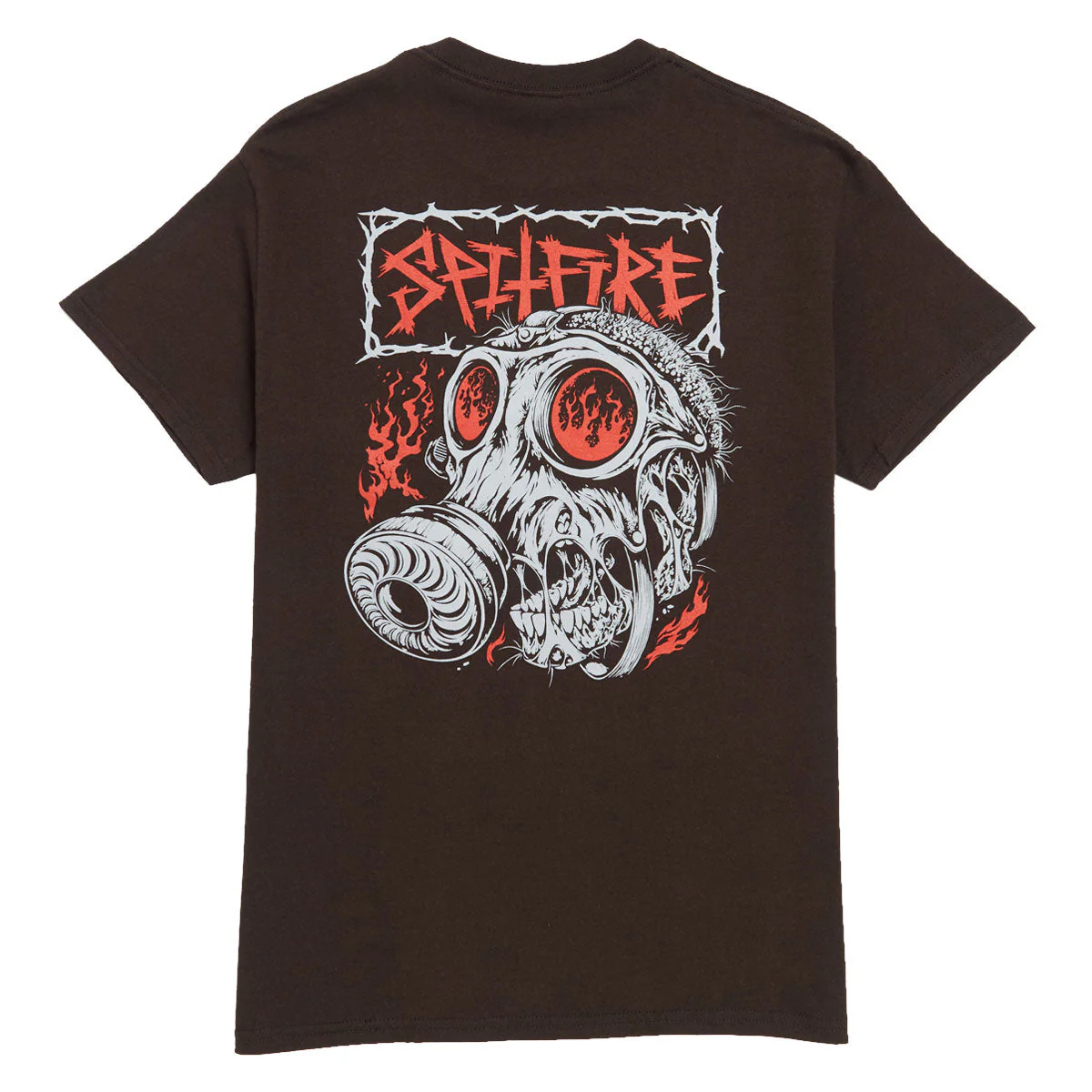 Spitfire Gas Mask T-Shirt - Dark Chocolate/Multi Color